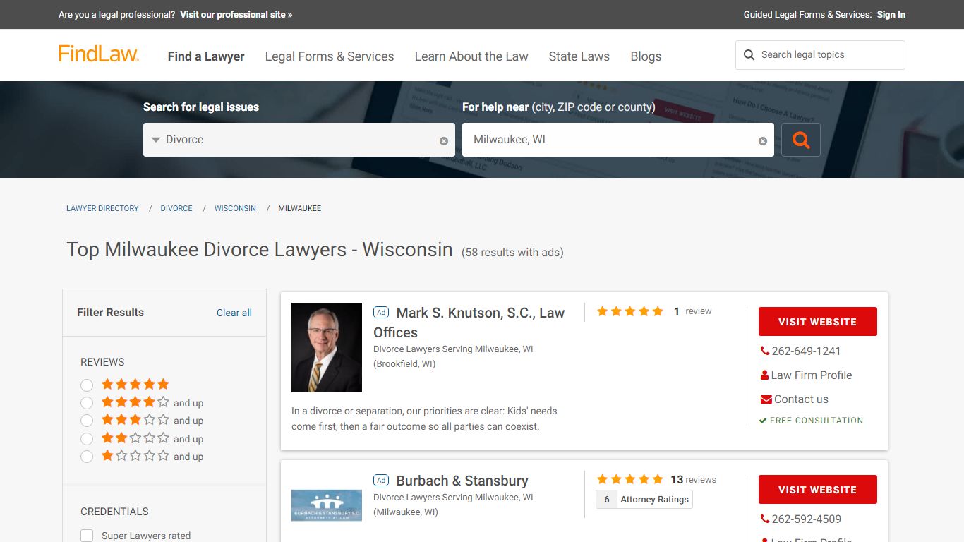 Best Milwaukee Divorce Lawyers & Law Firms - Wisconsin | FindLaw